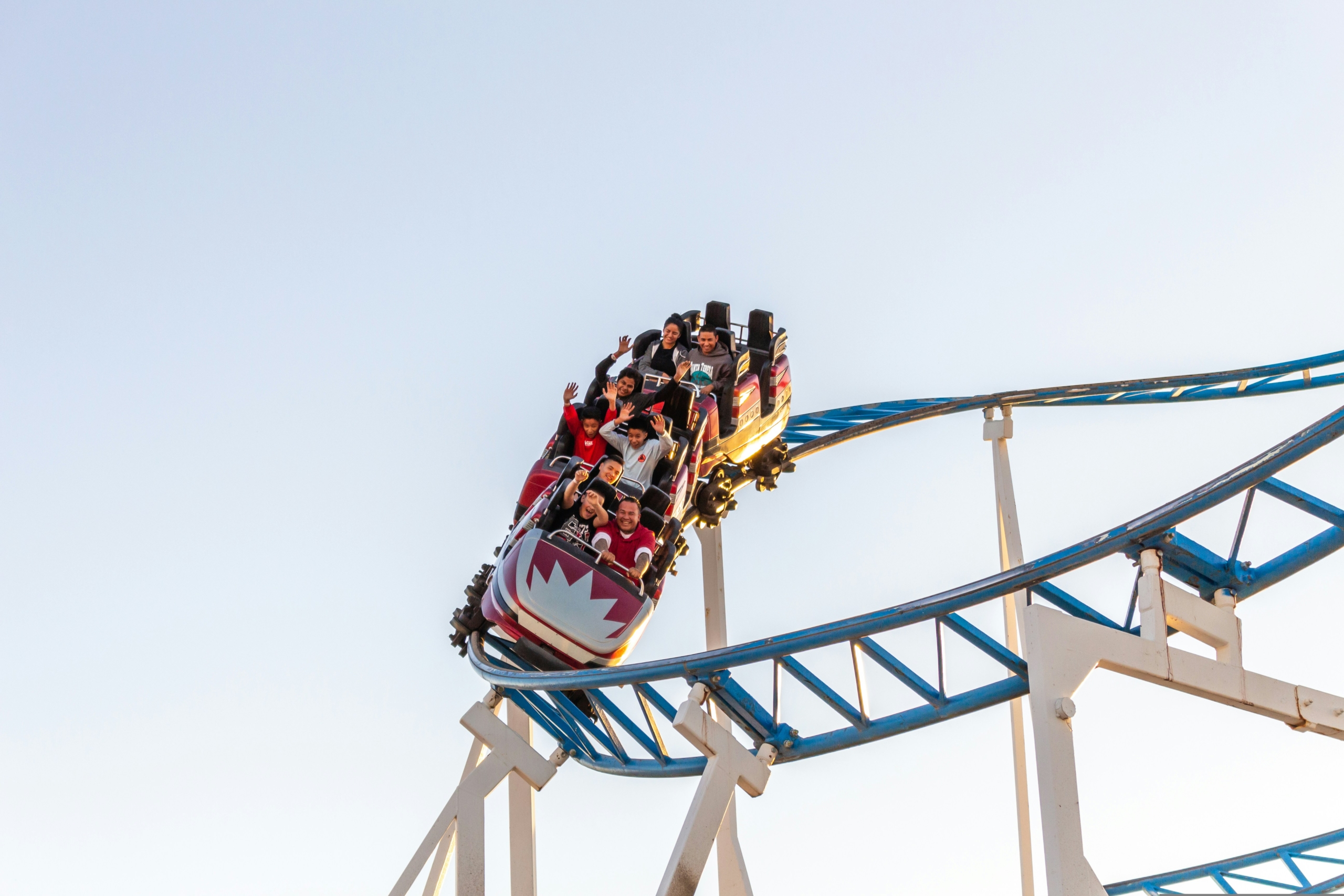 Thrilling summer vacation at an amusement park.